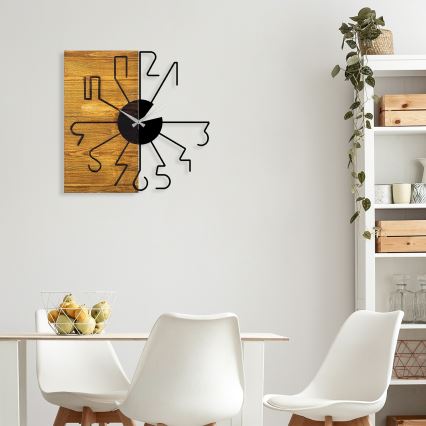 Seinäkello 58 cm 1xAA puu/metalli