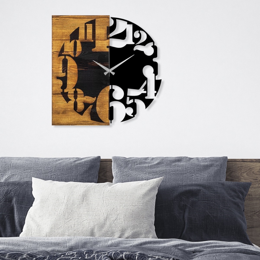 Seinäkello 58x58 cm 1xAA puu/metalli