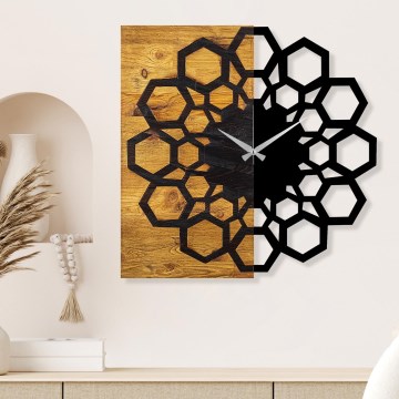 Seinäkello 58x58 cm 1xAA puu/metalli