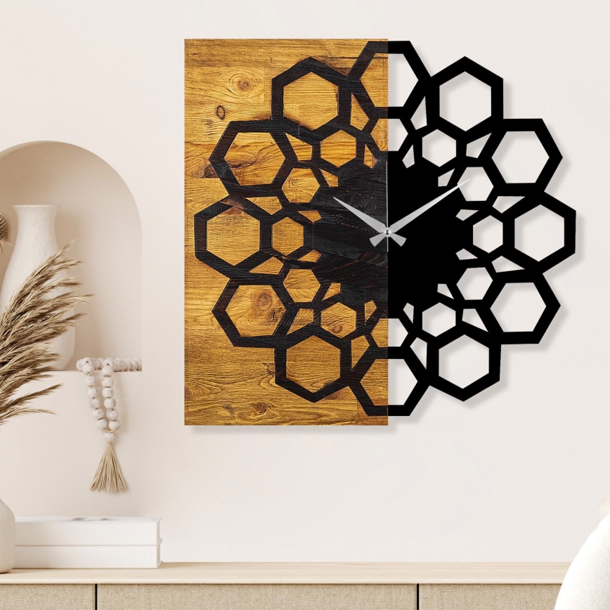 Seinäkello 58x58 cm 1xAA puu/metalli