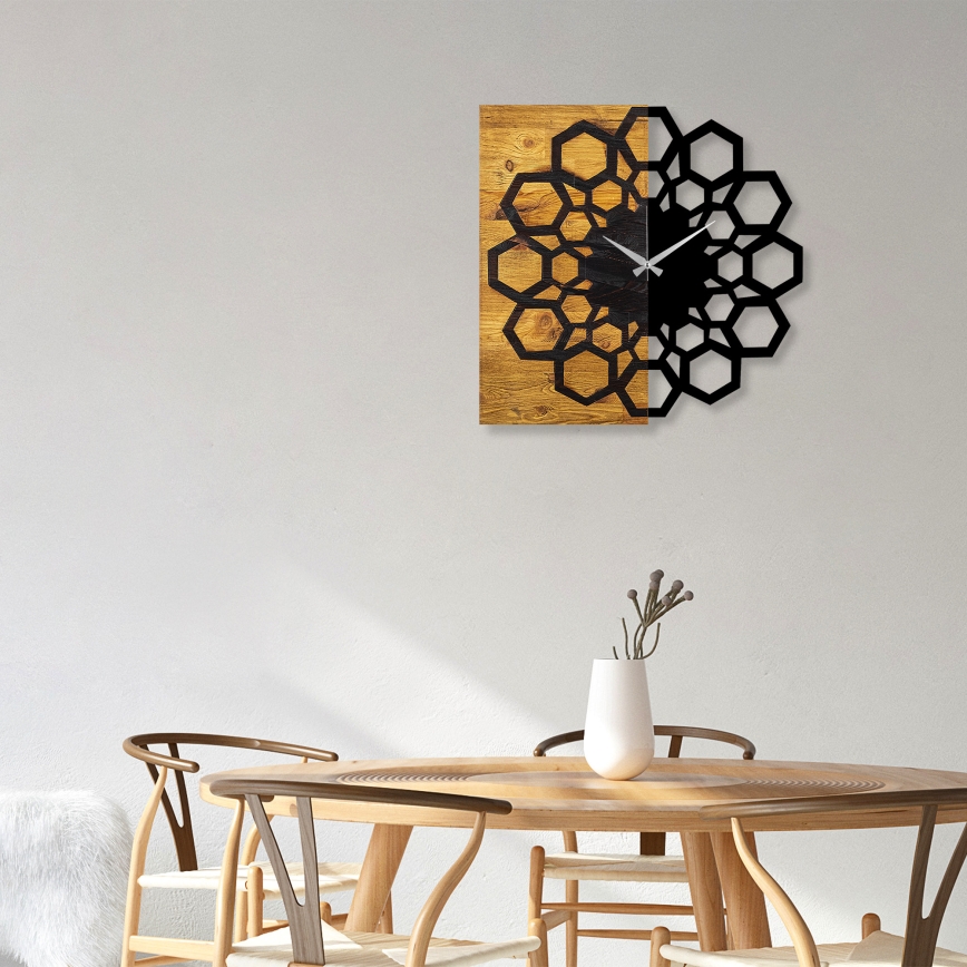 Seinäkello 58x58 cm 1xAA puu/metalli