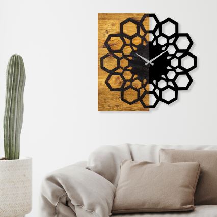 Seinäkello 58x58 cm 1xAA puu/metalli