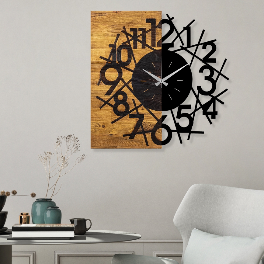 Seinäkello 59x58 cm 1xAA puu/metalli