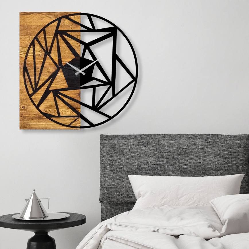 Seinäkello 60x58 cm 1xAA puu/metalli
