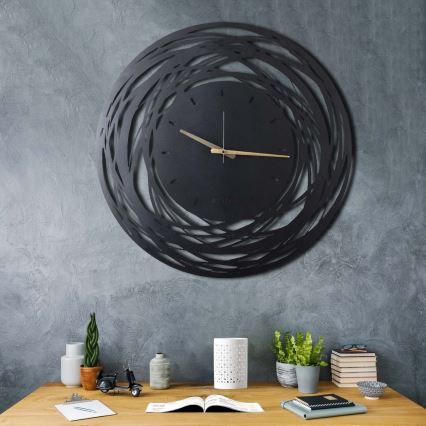 Seinäkello 70 cm 1xAA musta/kulta