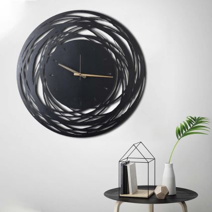Seinäkello 70 cm 1xAA musta/kulta