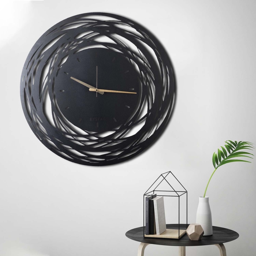 Seinäkello 70 cm 1xAA musta/kulta