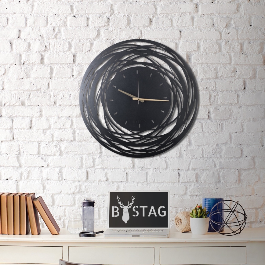 Seinäkello 70 cm 1xAA musta/kulta