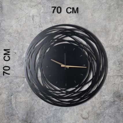 Seinäkello 70 cm 1xAA musta/kulta