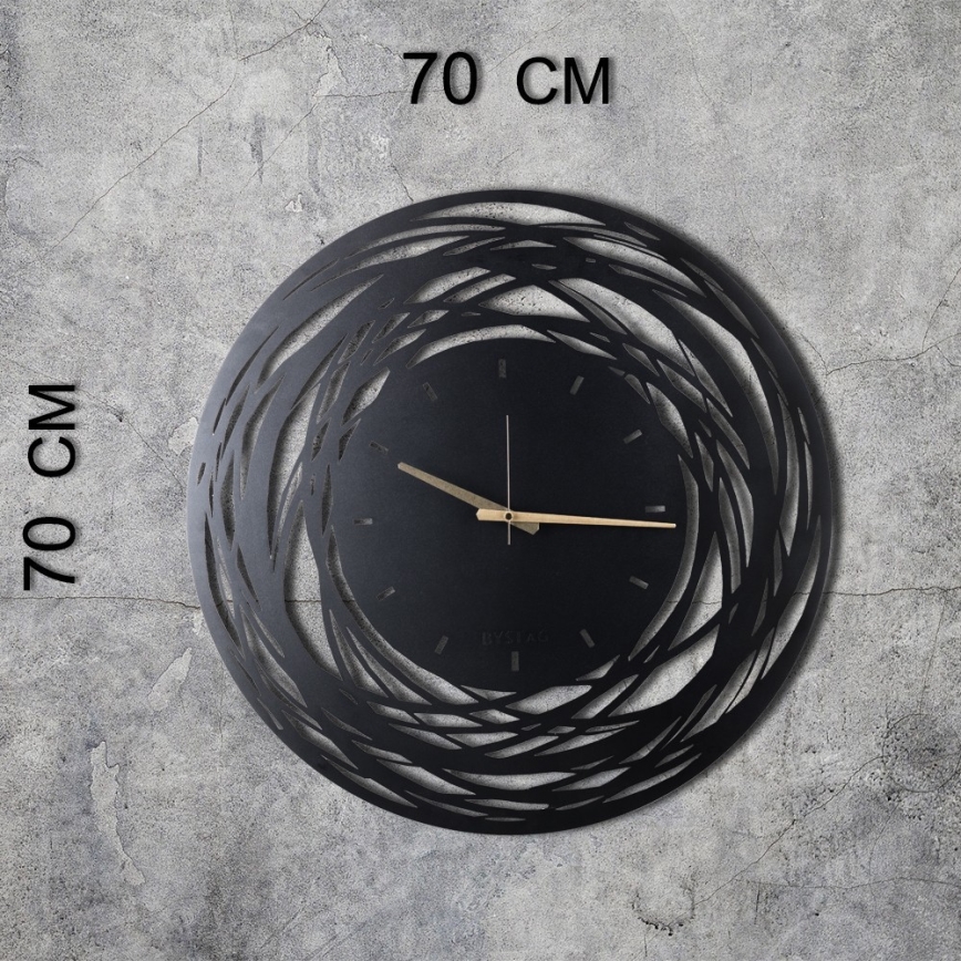 Seinäkello 70 cm 1xAA musta/kulta