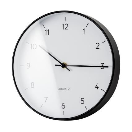 Seinäkello halkaisija 25 cm 1xAA musta/valkoinen