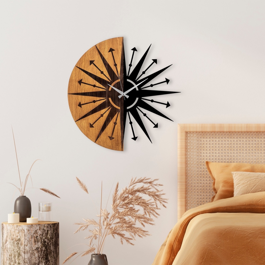 Seinäkello halkaisija 56 cm 1xAA puu/metalli