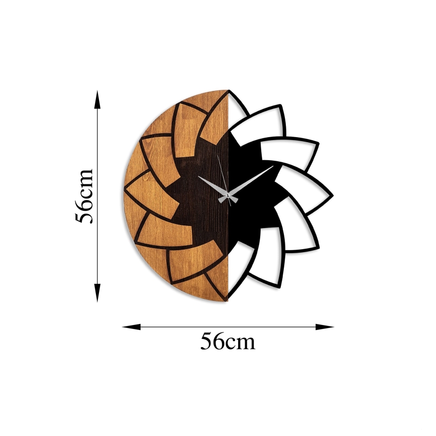 Seinäkello halkaisija 56 cm 1xAA puu/metalli
