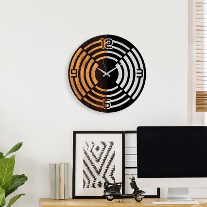 Seinäkello halkaisija 56 cm 1xAA puu/metalli
