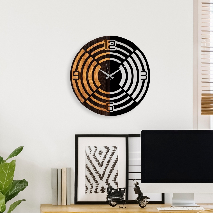 Seinäkello halkaisija 56 cm 1xAA puu/metalli