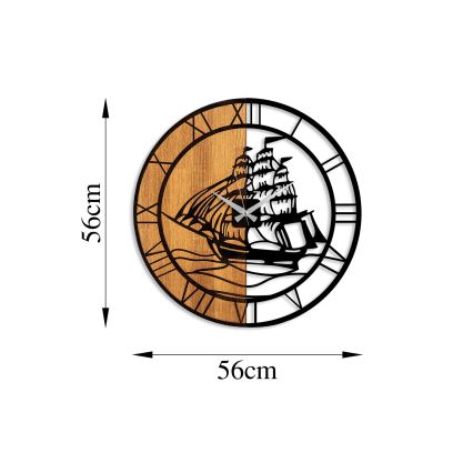 Seinäkello halkaisija 56 cm 1xAA puu/metalli