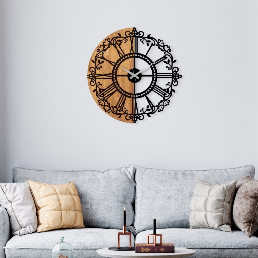 Seinäkello halkaisija 56 cm 1xAA puu/metalli