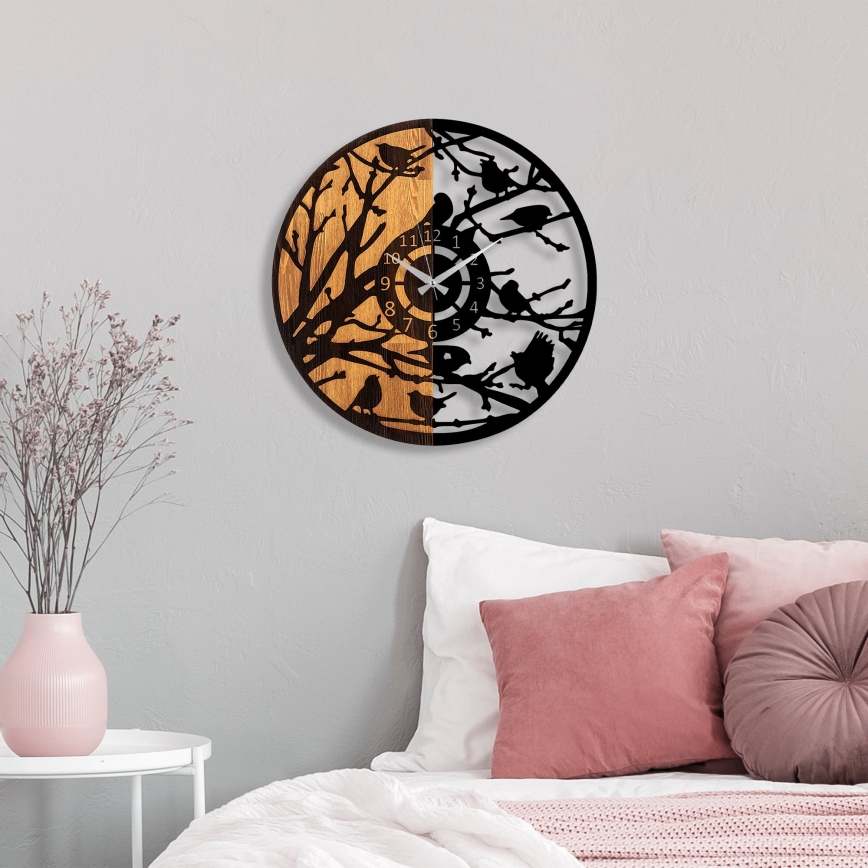 Seinäkello halkaisija 56 cm 1xAA puu/metalli