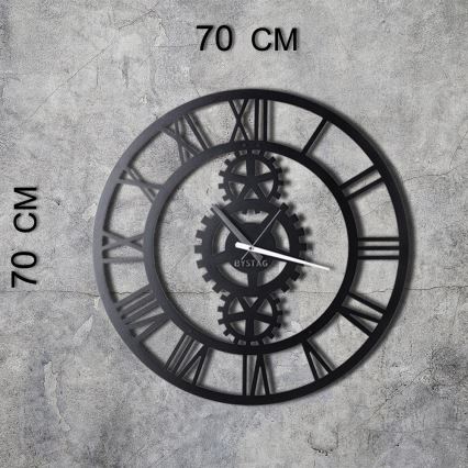 Seinäkello halkaisija 70 cm 1xAA musta
