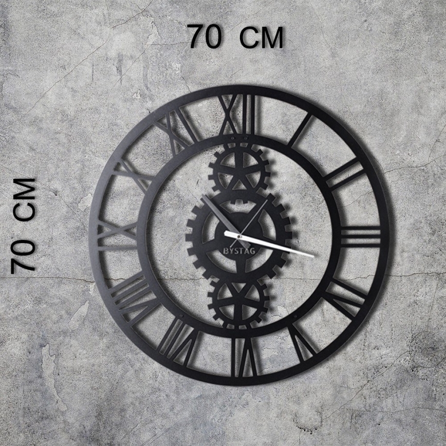 Seinäkello halkaisija 70 cm 1xAA musta