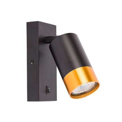 Seinäkohdevalo 1xGU10/35W/230V musta/kulta