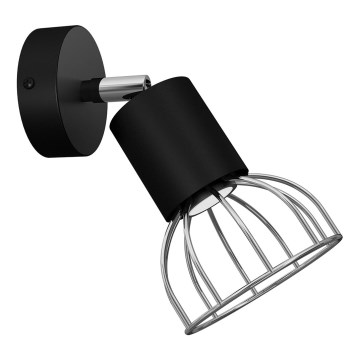 Seinäkohdevalo DANTE 1xGU10/25W/230V musta/kiiltävä kromi