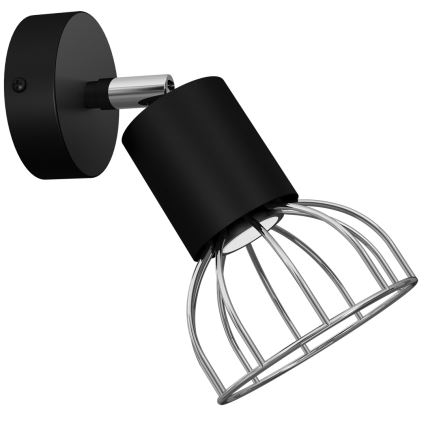 Seinäkohdevalo DANTE 1xGU10/25W/230V musta/kiiltävä kromi