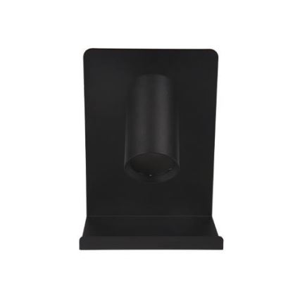 Seinäkohdevalo hyllyllä ja USB Laturi 1xGU10/35W/230V musta