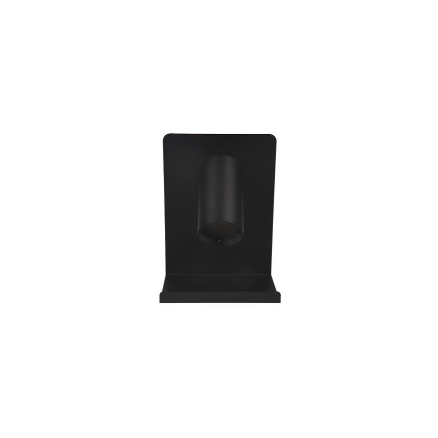 Seinäkohdevalo hyllyllä ja USB Laturi 1xGU10/35W/230V musta