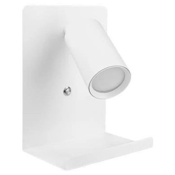 Seinäkohdevalo hyllyllä ja USB Laturi 1xGU10/35W/230V valkoinen