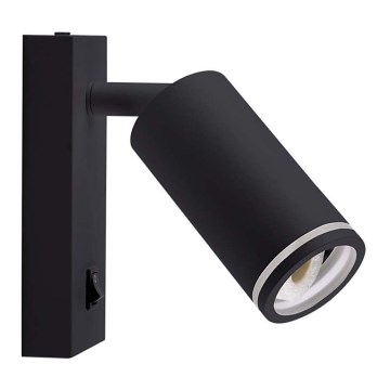 Seinäkohdevalo kytkimellä 1xGU10/35W/230V musta