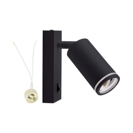 Seinäkohdevalo kytkimellä 1xGU10/35W/230V musta