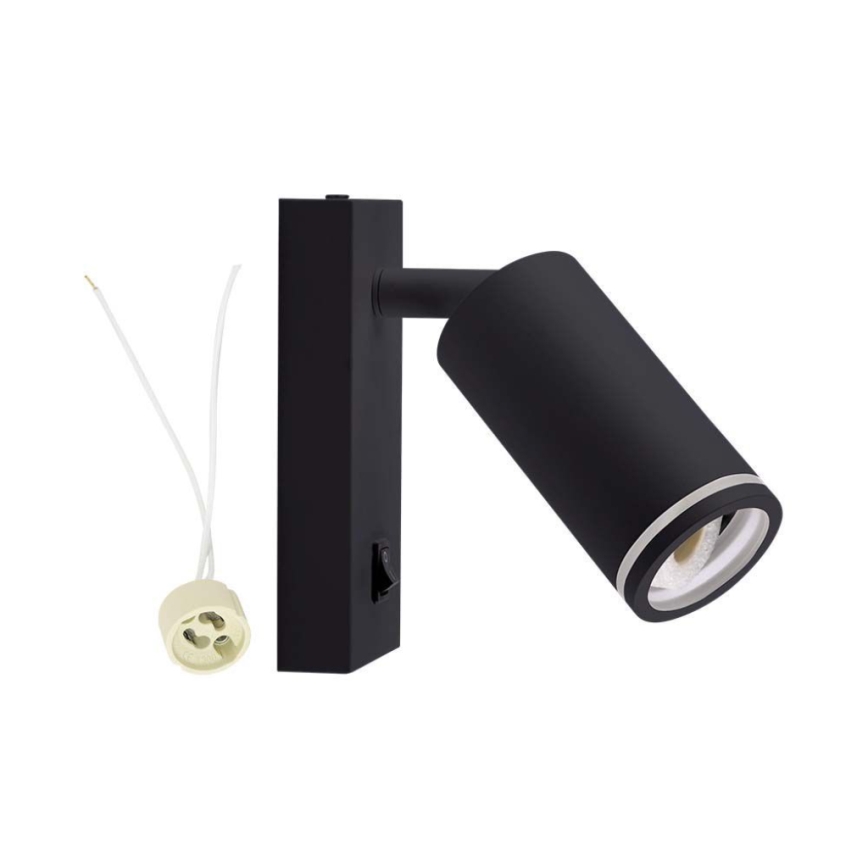 Seinäkohdevalo kytkimellä 1xGU10/35W/230V musta