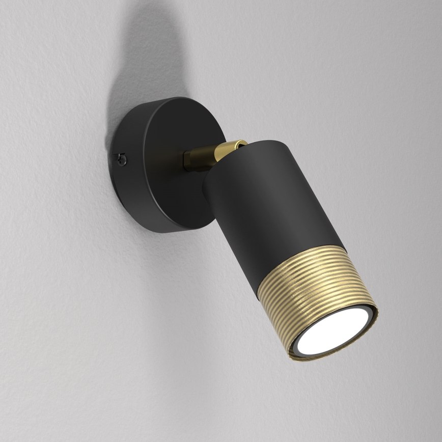 Seinäkohdevalo LINK 1xGU10/8W/230V musta/messinki