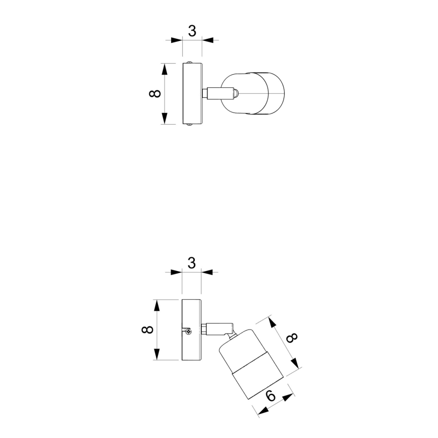 Seinäkohdevalo MIZU 1xGU10/8W/230V musta/messinki