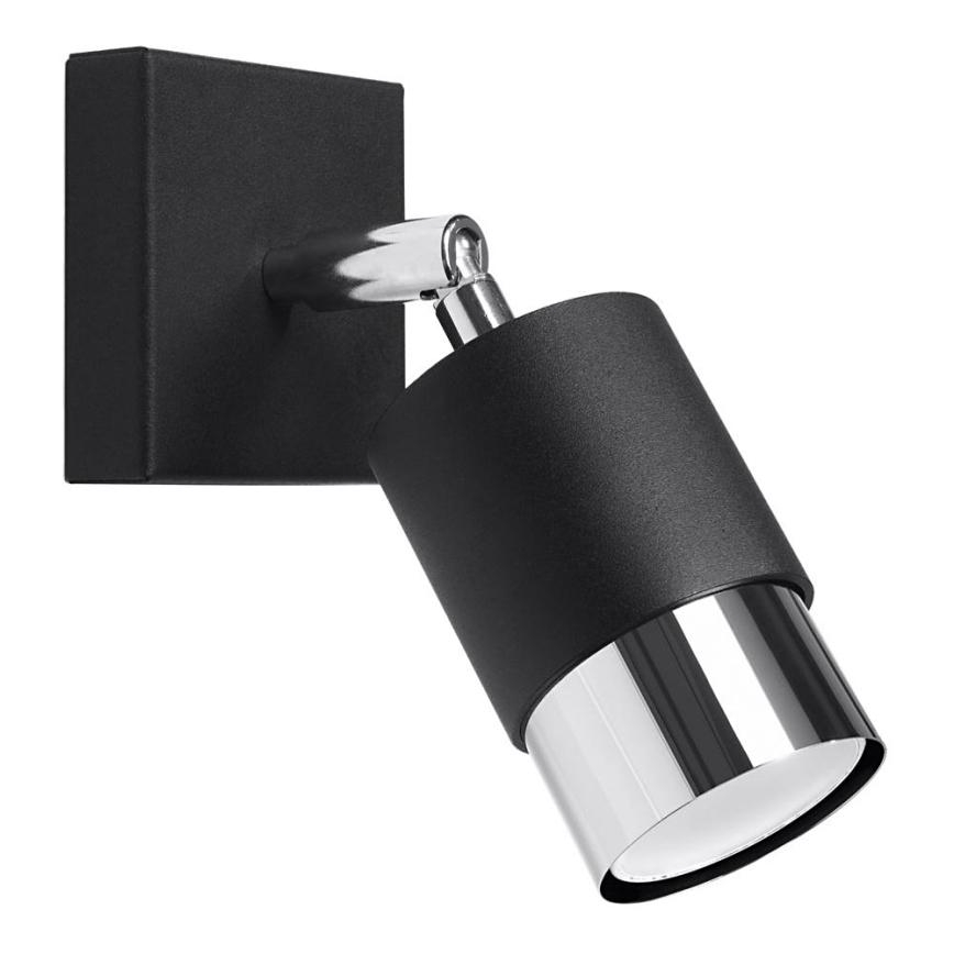 Seinäkohdevalo NERO 1xGU10/40W/230V musta/kiiltävä kromi