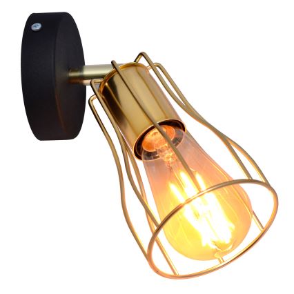 Seinäkohdevalo TUBE 1xE27/15W/230V kultainen/musta