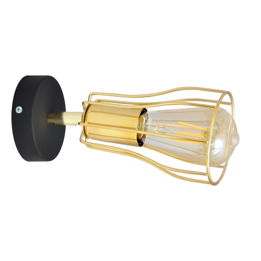 Seinäkohdevalo TUBE 1xE27/15W/230V kultainen/musta