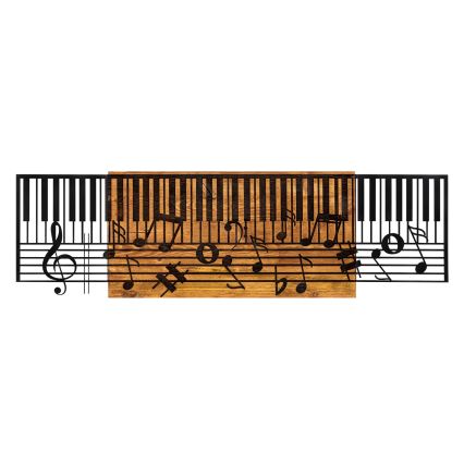 Seinäkoriste 100x30 cm piano puu/metalli