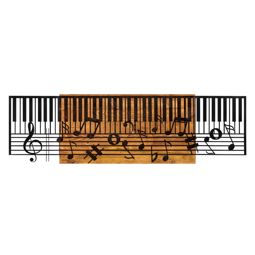 Seinäkoriste 100x30 cm piano puu/metalli