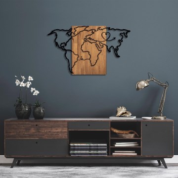 Seinäkoriste 118x70 cm kartta puu/metalli