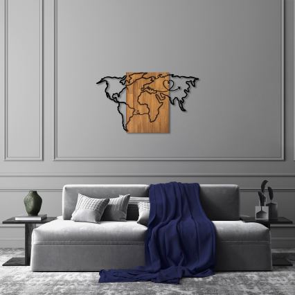 Seinäkoriste 118x70 cm kartta puu/metalli