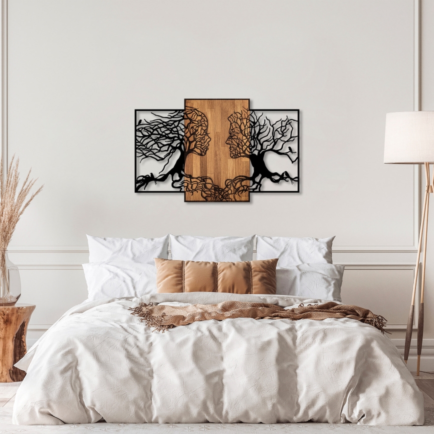 Seinäkoriste 125x79 cm elämän puut puu/metalli