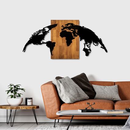 Seinäkoriste 150x70 cm maapallo puu/metalli