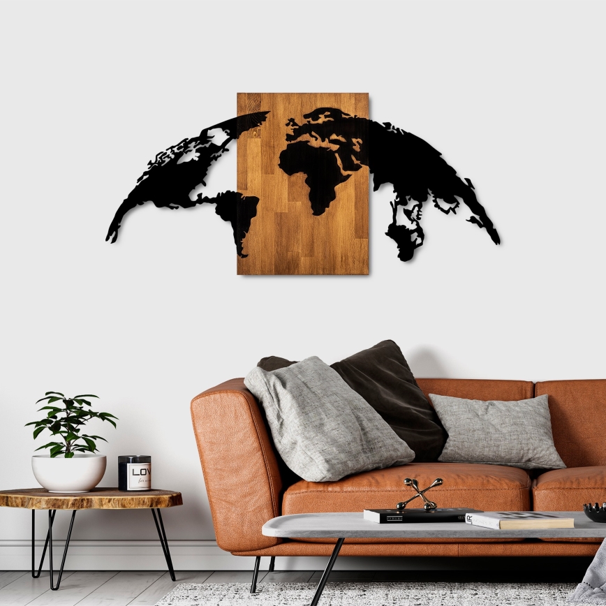 Seinäkoriste 150x70 cm maapallo puu/metalli