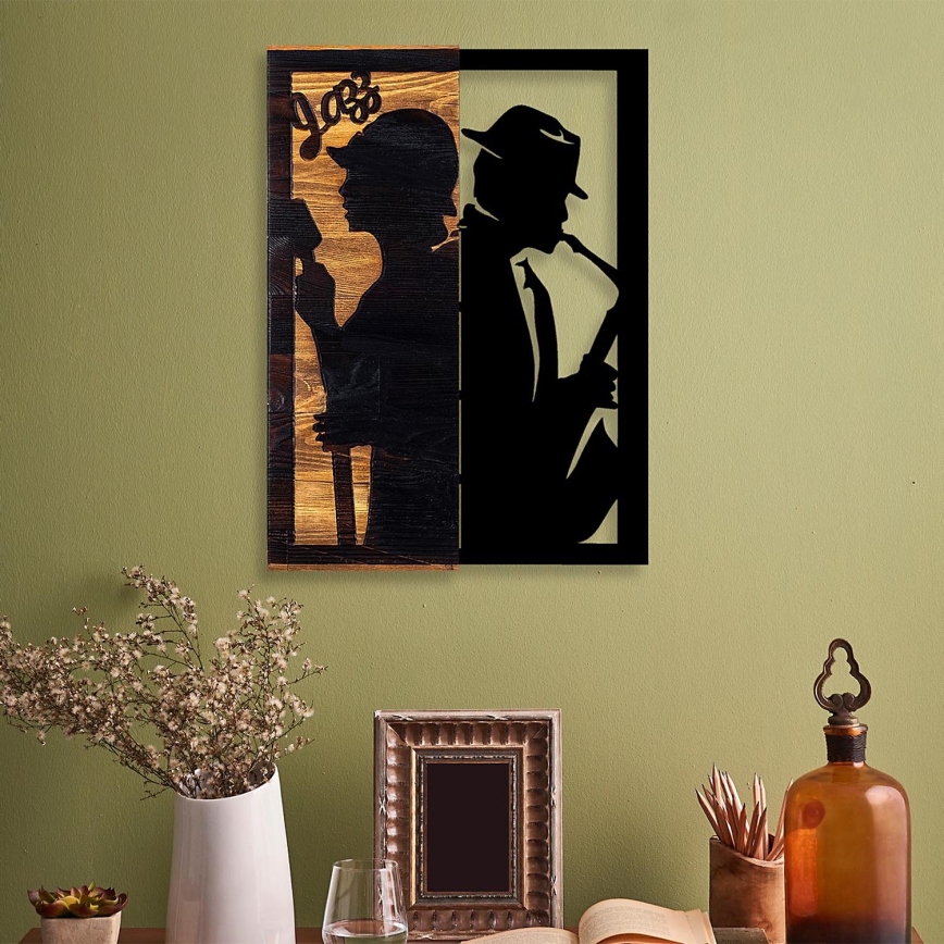 Seinäkoriste 32x50 cm jazz puu/metalli