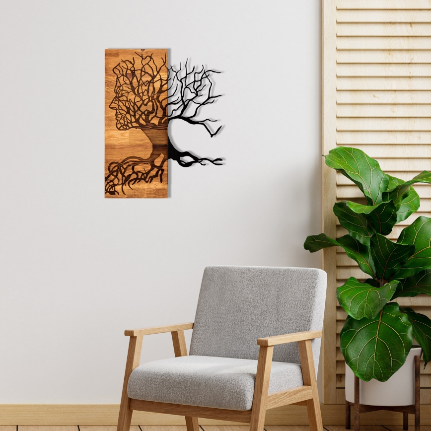 Seinäkoriste 45x58 cm Elämän puu puu/metalli