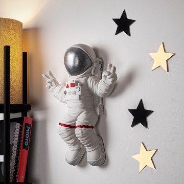 Seinäkoriste 47x35 cm astronaut hopea