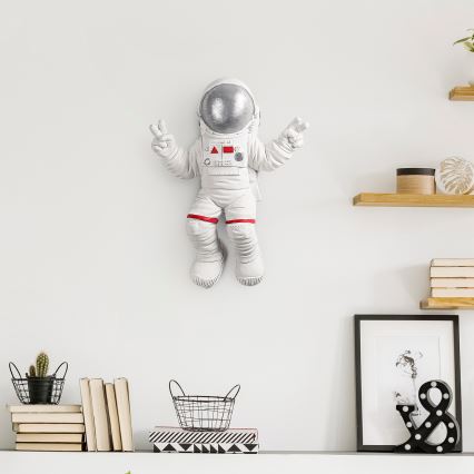Seinäkoriste 47x35 cm astronaut hopea