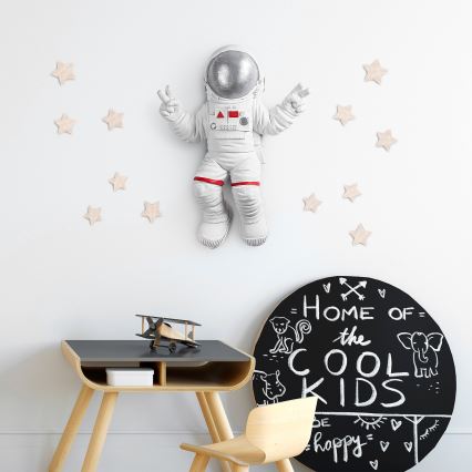 Seinäkoriste 47x35 cm astronaut hopea